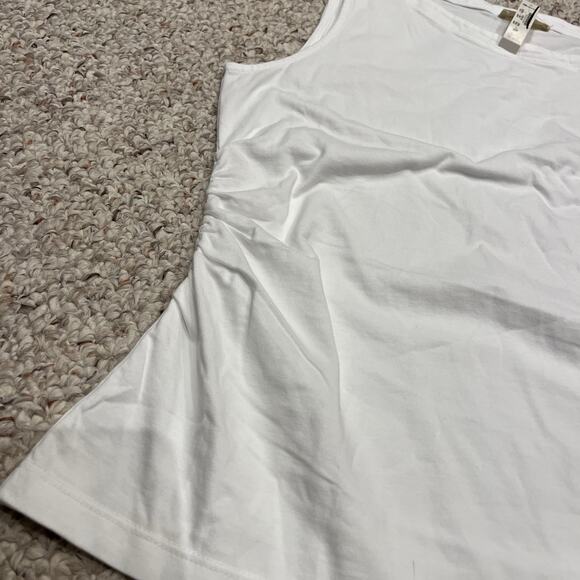 NWT Madewell Cinched Crewneck Tank Sz L White Casual Basic - Picture 7 of 8